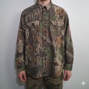 Mens Walls Real Tree Camo Long Sleeve Shirt Size 2XL USA MADE Hunting Workwear